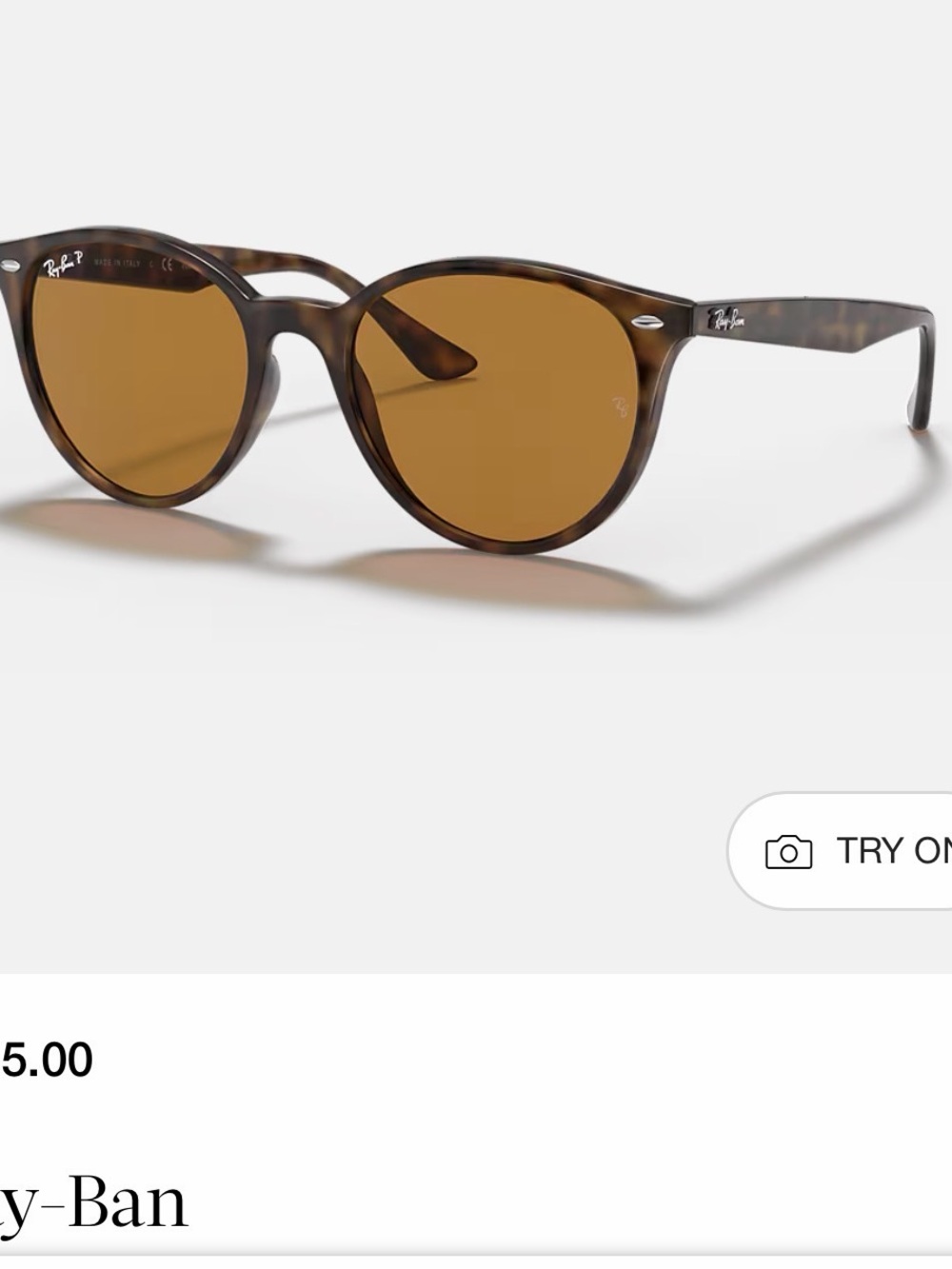 Ray-Ban Brown Tortoiseshell Round Sunglasses